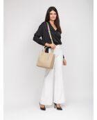 Sac GM1561 en cuir  beige grisé - 25x27x17cm