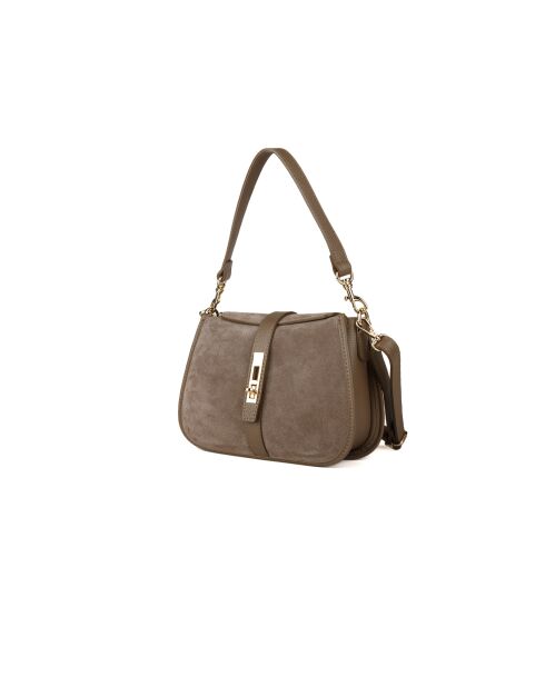 Sac GM1610 en cuir  taupe - 25x17x7cm