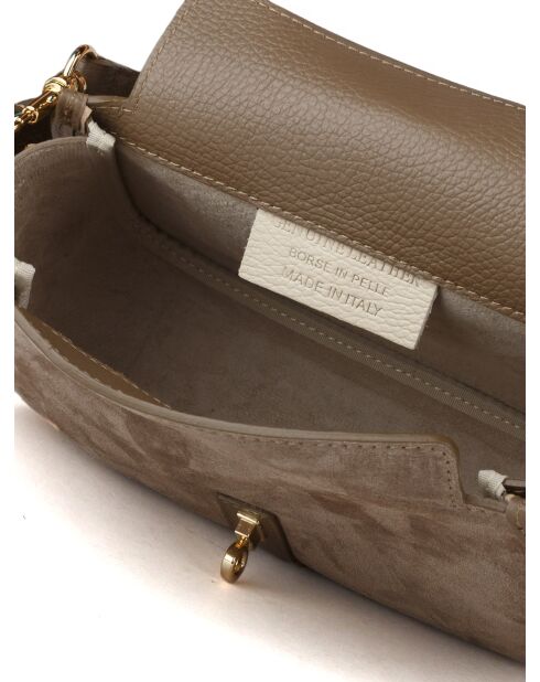 Sac GM1610 en cuir  taupe - 25x17x7cm