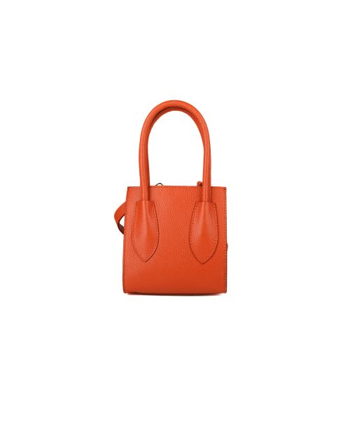 GM1590 terracotta leren tas - 18x20x14cm