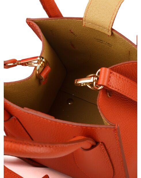 GM1590 terracotta leren tas - 18x20x14cm