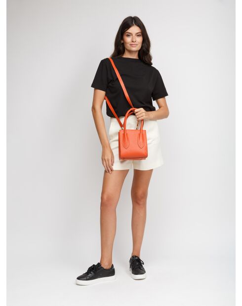 GM1590 terracotta leren tas - 18x20x14cm