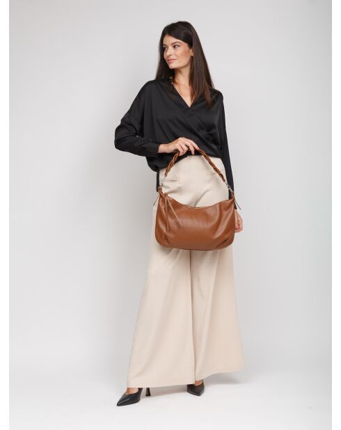 Sac GM1511 en cuir  marron - 42x26x7cm