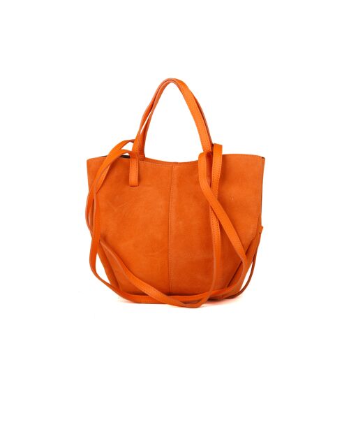 GM1588 oranje leren tas - 30x25x8cm
