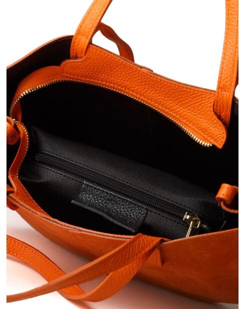 GM1588 oranje leren tas - 30x25x8cm
