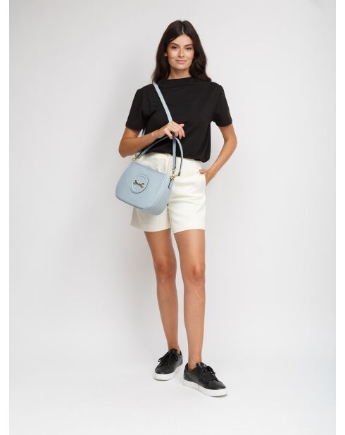 Sac GM1581 en cuir  bleu ciel - 28x20x8cm