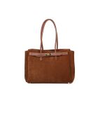 Bolso GM1630 de piel marrón nogal - 35x24x13cm