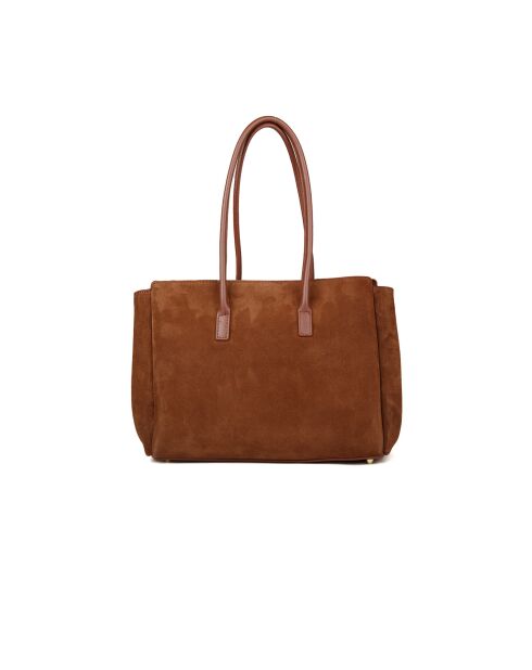 Bolso GM1630 de piel marrón nogal - 35x24x13cm