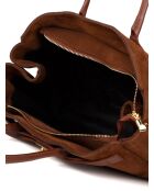Bolso GM1630 de piel marrón nogal - 35x24x13cm