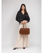 Bolso GM1630 de piel marrón nogal - 35x24x13cm