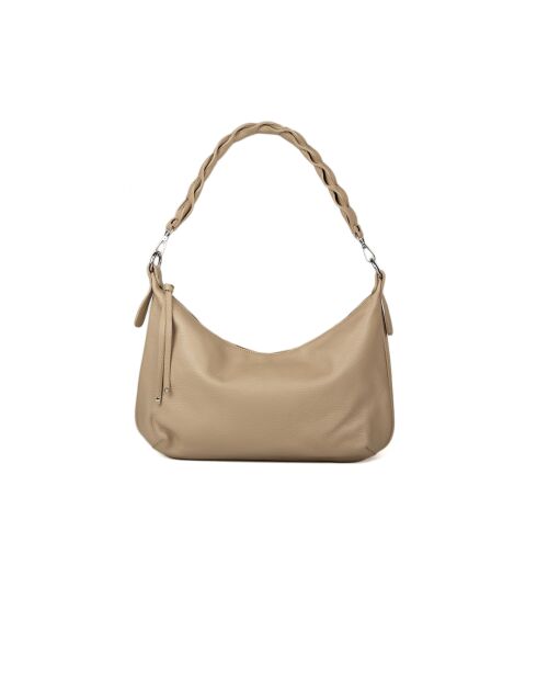GM1511 beige grijze leren tas - 42x26x7cm
