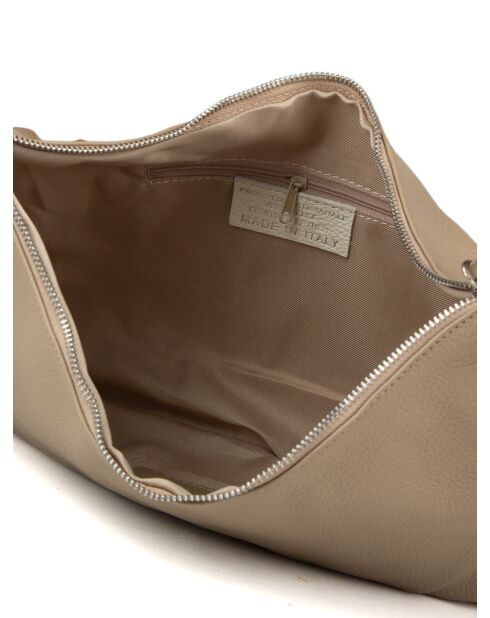 GM1511 beige grijze leren tas - 42x26x7cm