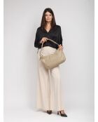 GM1511 beige grijze leren tas - 42x26x7cm