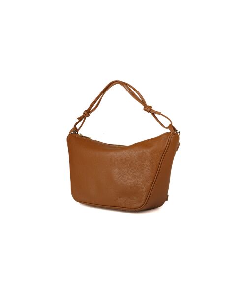 GM1586 goudbruine leren tas - 30x17x10cm