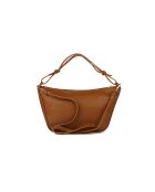GM1586 goudbruine leren tas - 30x17x10cm