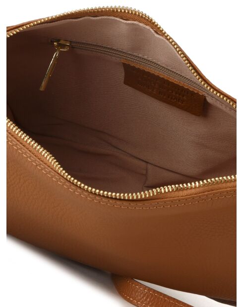 GM1586 goudbruine leren tas - 30x17x10cm