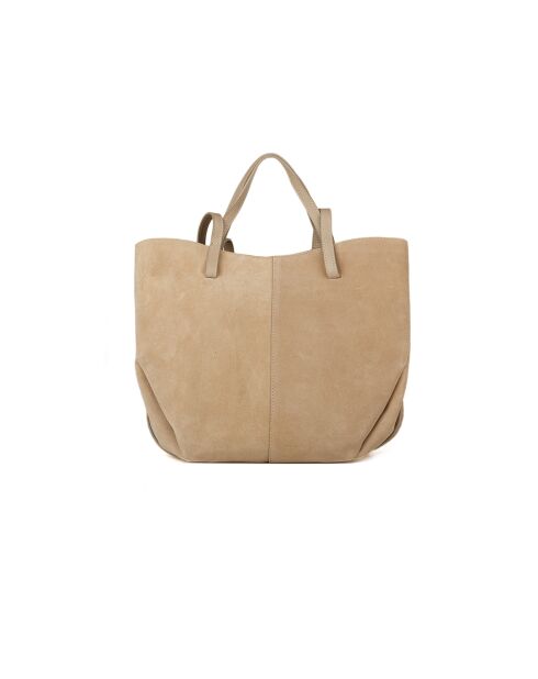 GM1592 beigegraue Ledertasche - 40 x 30 x 10 cm