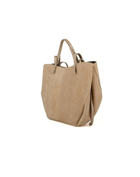 GM1592 beigegraue Ledertasche - 40 x 30 x 10 cm