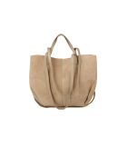 GM1592 beigegraue Ledertasche - 40 x 30 x 10 cm