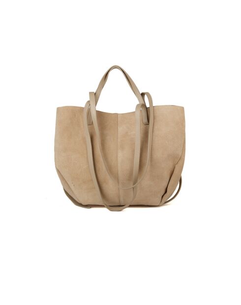 GM1592 beigegraue Ledertasche - 40 x 30 x 10 cm
