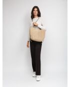 GM1592 beigegraue Ledertasche - 40 x 30 x 10 cm