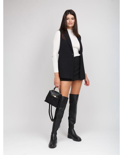 GM1540 schwarze Ledertasche - 23x19x11cm