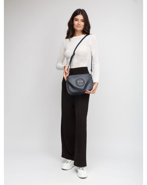 Sac GM1581 en cuir  bleu nuit - 28x20x8cm