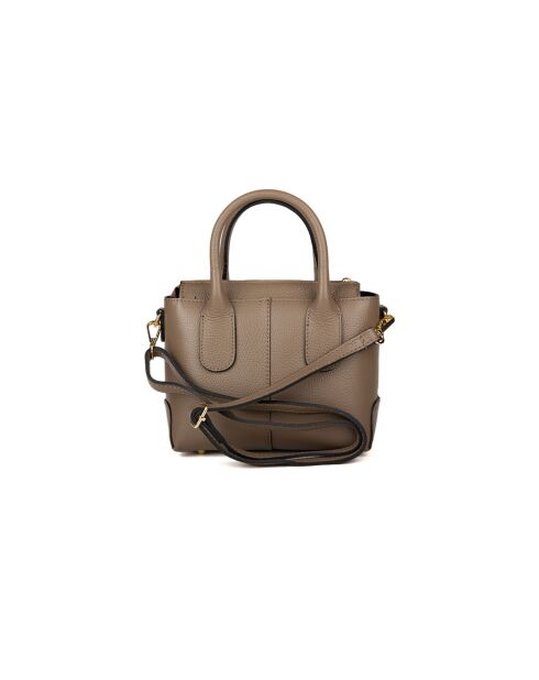 Sac GM1521 en cuir  taupe - 24x19x11cm
