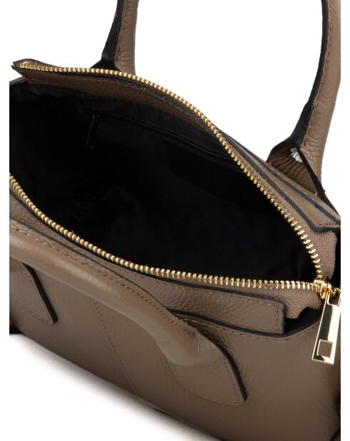 Sac GM1521 en cuir  taupe - 24x19x11cm
