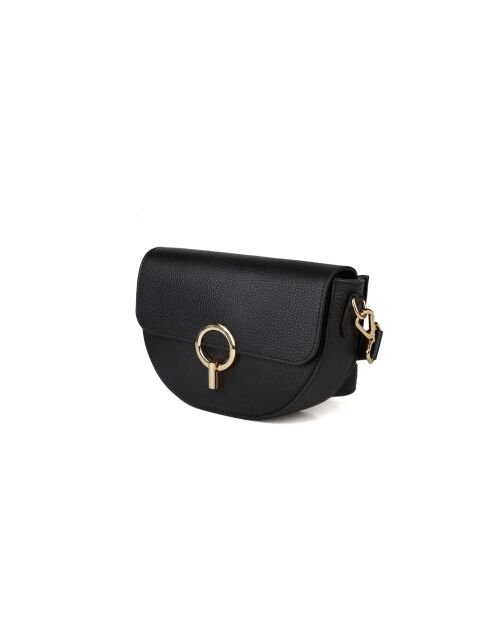 Sac GM1606 en cuir  noir - 24x14x8cm