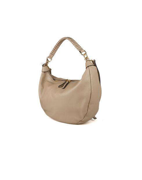 Sac GM1608 en cuir  beige grisé - 34x24x7cm
