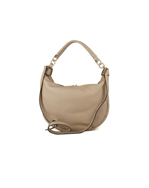 Sac GM1608 en cuir  beige grisé - 34x24x7cm