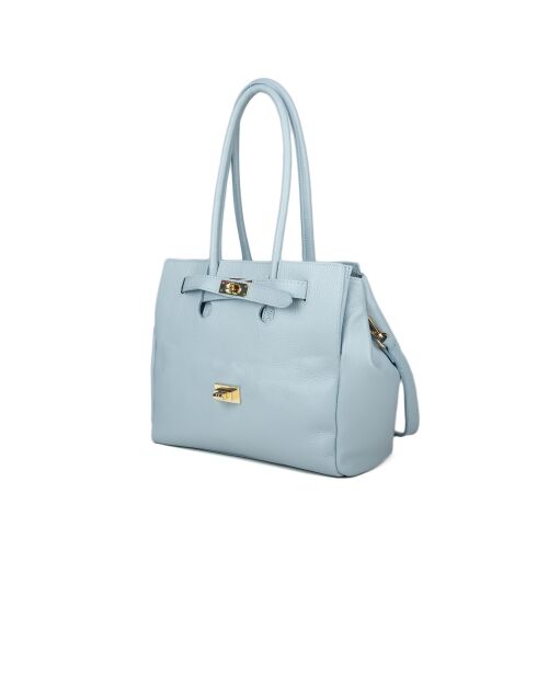 Sac GM1538 en cuir  bleu ciel - 36x25x16cm
