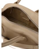 Bolso de piel gris beige GM1597 - 30x15x12cm