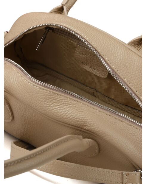 Bolso de piel gris beige GM1597 - 30x15x12cm