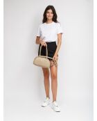 Bolso de piel gris beige GM1597 - 30x15x12cm