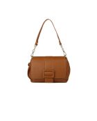 GM1601 goudbruine leren tas - 25x18 x8cm