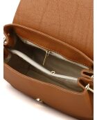 GM1601 goudbruine leren tas - 25x18 x8cm