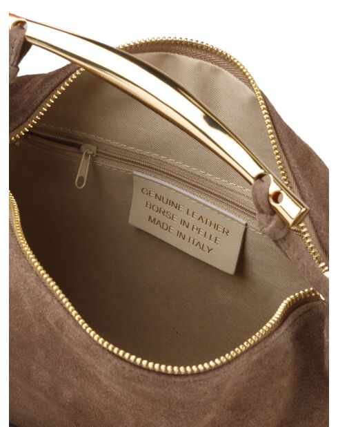 Sac GM1612 en cuir  taupe - 30x18x7cm