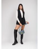 GM1535 stahlblaue Ledertasche - 25x16x10cm