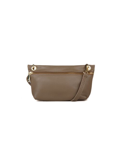 Sac GM1570 en cuir  taupe - 22x12x5cm