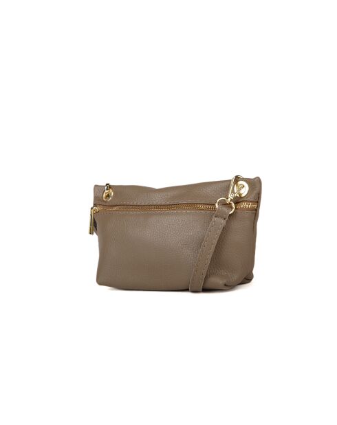 Sac GM1570 en cuir  taupe - 22x12x5cm