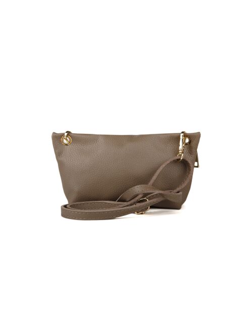 Sac GM1570 en cuir  taupe - 22x12x5cm