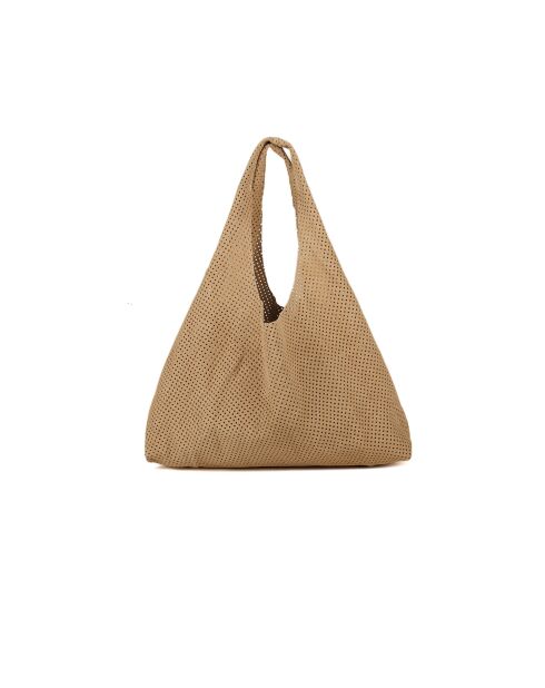 GM1574 beigegraue Ledertasche - 32x20x10cm
