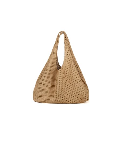 GM1574 beigegraue Ledertasche - 32x20x10cm