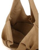 GM1574 beigegraue Ledertasche - 32x20x10cm