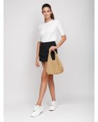 GM1574 beigegraue Ledertasche - 32x20x10cm