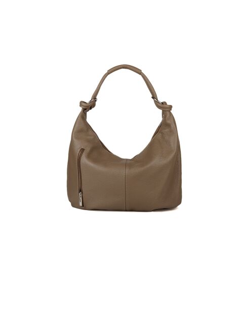 Sac GM1585 en cuir  taupe - 37x25x9cm