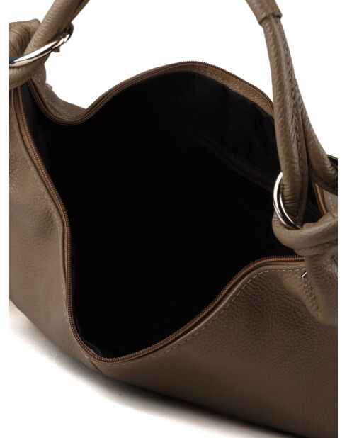 Sac GM1585 en cuir  taupe - 37x25x9cm