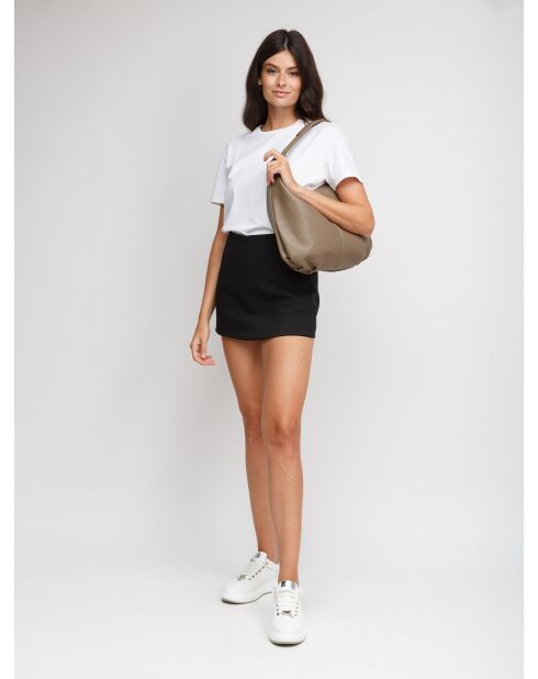 Sac GM1585 en cuir  taupe - 37x25x9cm